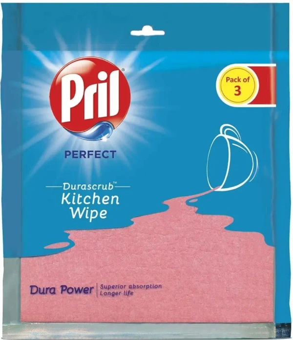 Pril Dura Scrub Kitchen Wipes, 3 pcs