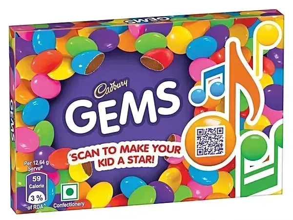 Cadbury Gems Sugar Coated Chocolates More Chocolaty Carton, 25.28g