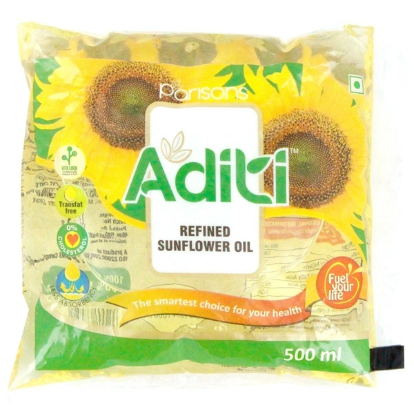 Parisons Aditi Refined Sunflower Oil Pouch, 500ml
