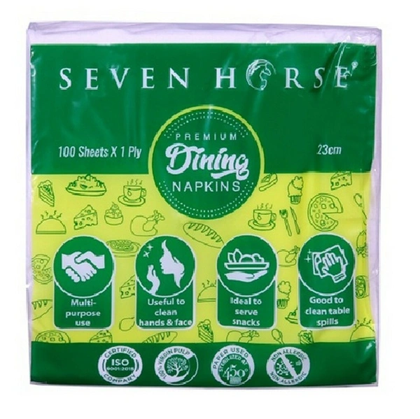 Seven Horse Premium Dining Napkins, 100 Sheets x 1 Ply