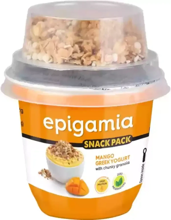 Epigamia Snack Pack Mango Greek Yogurt With Chunky Granola - 112g
