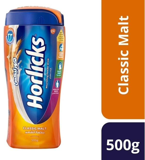 Horlicks Classic Malt Nourishing Powder Drink 500g