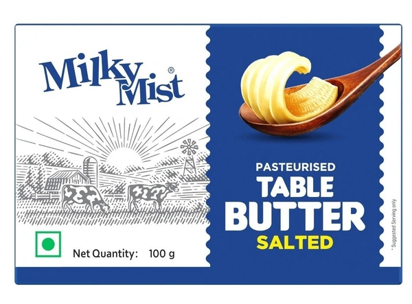 Milky Mist Pasteurised Butter Salted, 100g