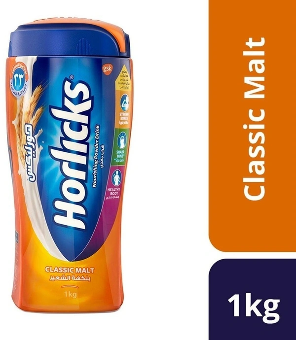 Horlicks Classic Malt Nourishing Powder Drink Value Pack 1 kg