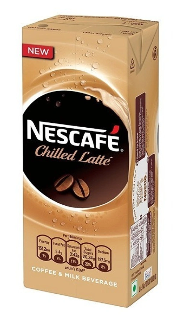 Nescafe Chilled Latte Coffee Milk Drink Tetra Pack, 180ml