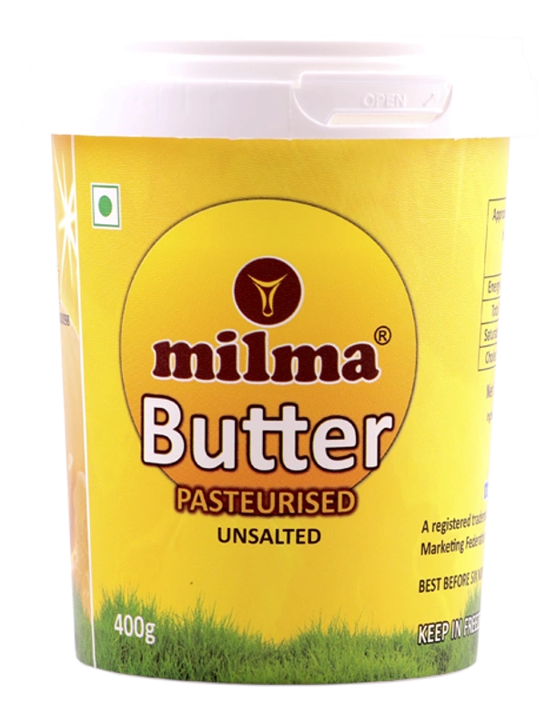 Milma Pasteurised Unsalted Butter - 400g Tub