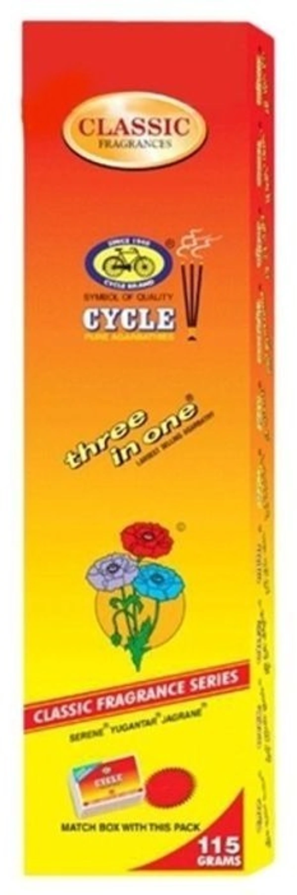 Cycle Three In One Free Match Box Pure Agarbathies, 115g