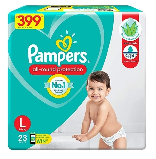 Pampers Diapers All Round Protection Large, 23 pants