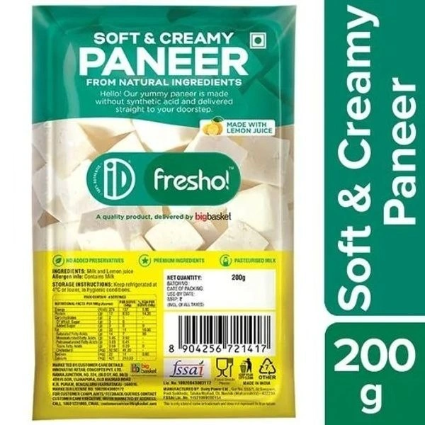 ID Fresh Food Natural Paneer - 200g