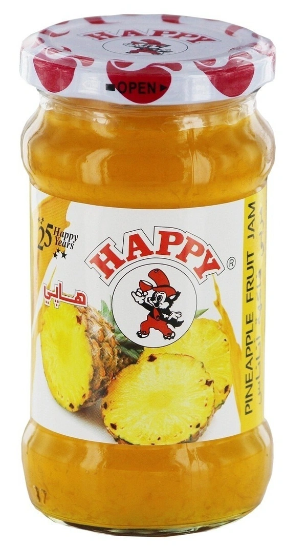 Happy Pineapple Fruit Jam Bottle, 350g