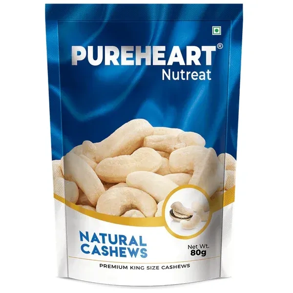 Pureheart Nutreat Salted Cashews (Dry Roasted King Size Cashews), 80g
