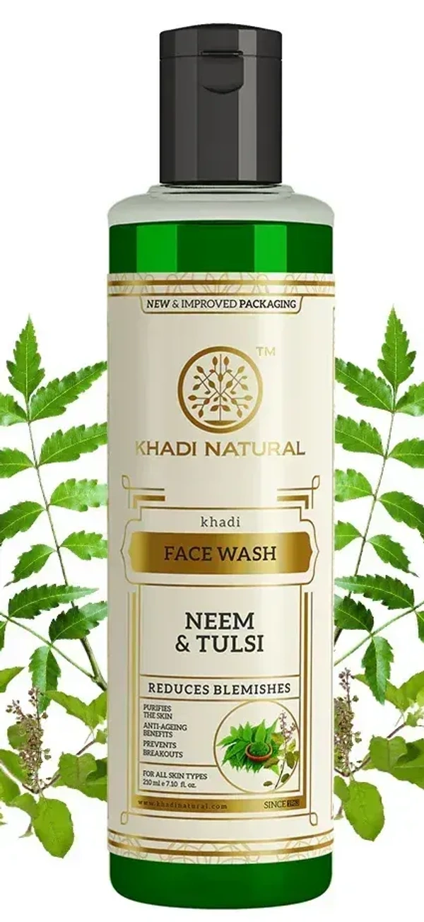 Khadi Herbal Neem and Tulsi Face Wash, 210ml