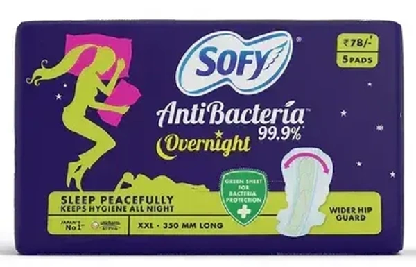 Sofy Anti Bacteria Overnight Pads XXL, 5 Pads