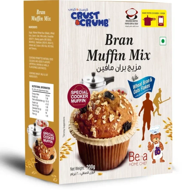 Crust & Crumb Bran Muffin Mix with Wheat Bran & Oats Flakes - 200g