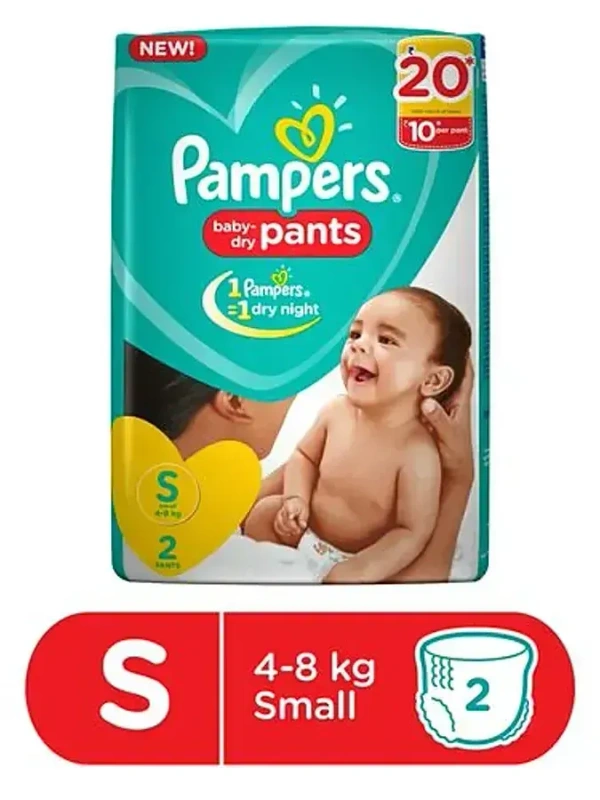 Pampers Baby Dry Pants Small, 2 pants