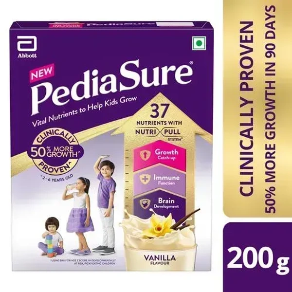 Pediasure Health & Nutrition Drink Powder - Vanilla Flavour, Nutrition For Kids Growth, 200 g