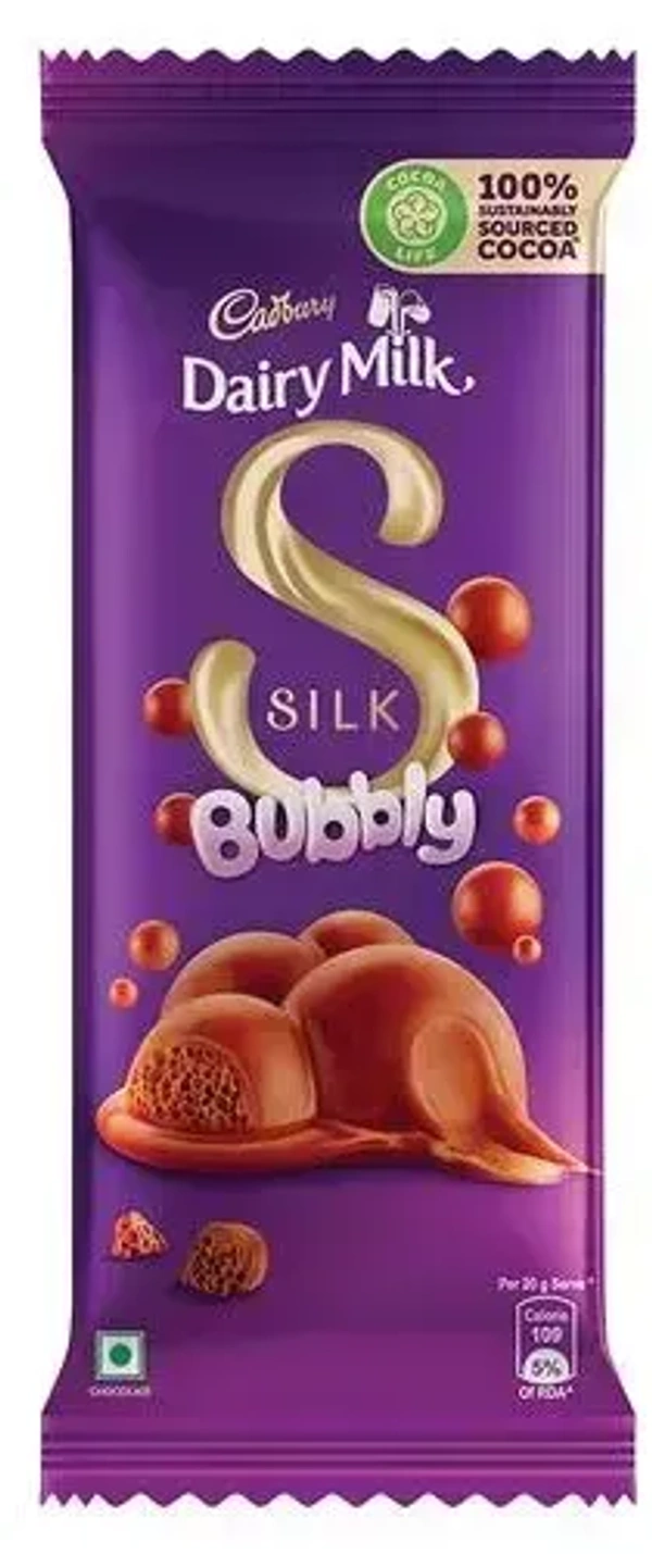 Cadbury Dairy Milk Silk Chocolate Bar Bubbly, 120g