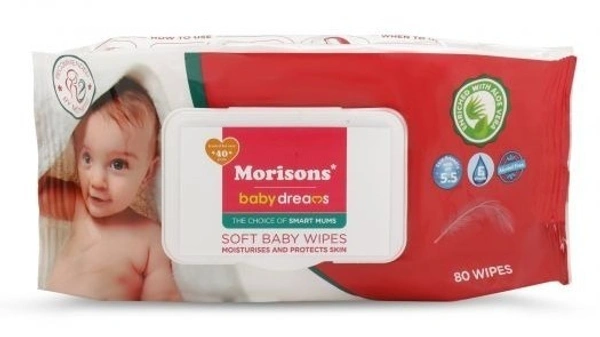 Morisons Soft Baby Wipes, 80 Nos