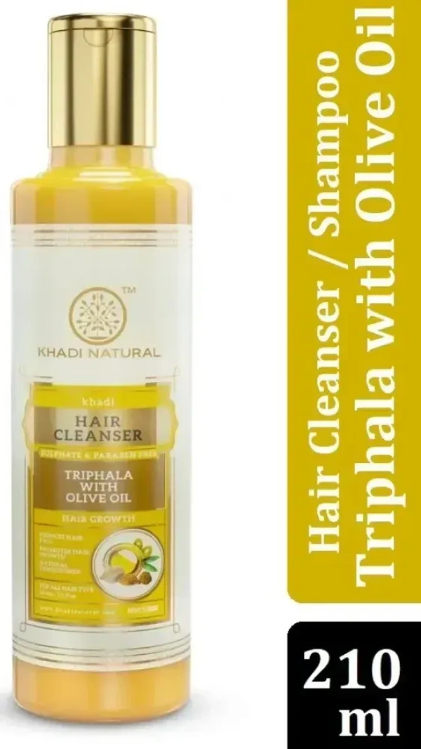 Khadi Herbal Triphala With Olive Oil Cleanser& Shampoo Sulphate Paraben Free, 210ml