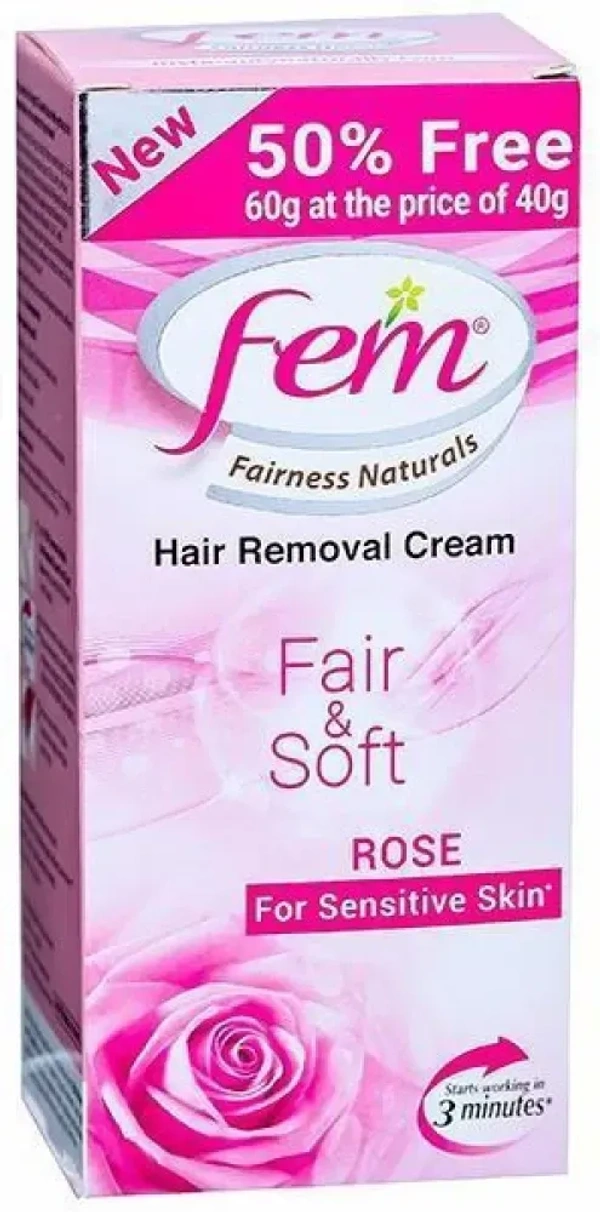 Fem Hair Removal Cream Fair&Soft Rose, 40g