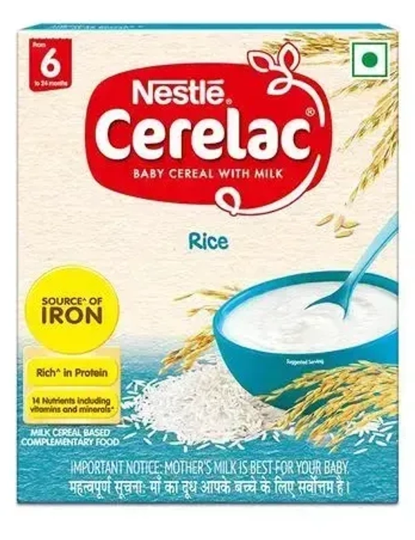 Nestle Cerelac Baby Cereal With Milk Rice From 6 To 12 Months, 300g