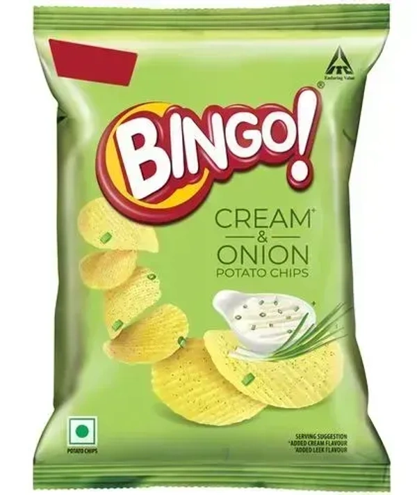 Bingo Yumitos Potato Chips Cream and Onion, 52g