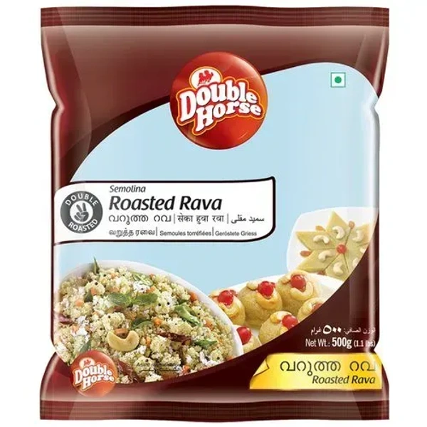 Double Horse Roasted Rava Pouch, 500g