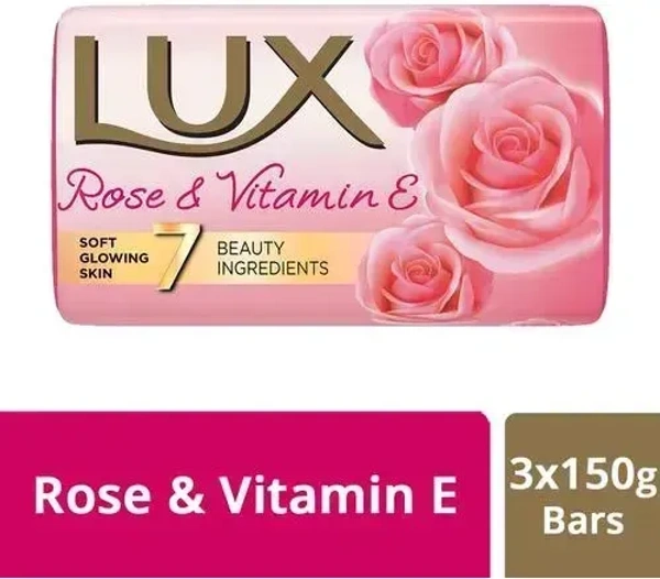 Lux Bathing Soap Soft Glow Rose& Vitamin E 3X150g, 450g
