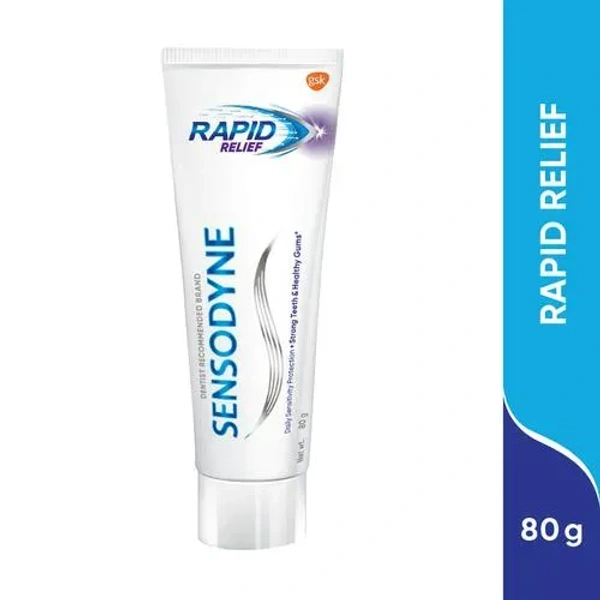 Sensodyne Toothpaste - Rapid Relief, Sensitive To Help Beat Sensitivity Fast, 80g