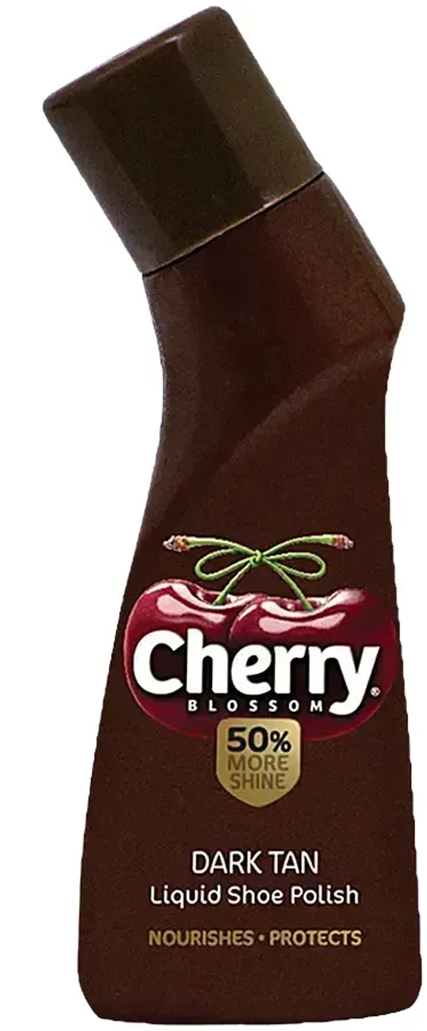 Cherry Blossom Liquid Shoe Polish Dark Tan, 75 ml
