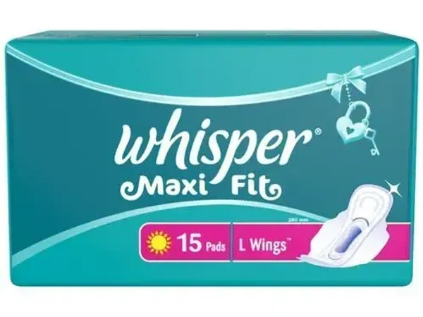 Whisper Maxi Fit L Wings, 15 Pads