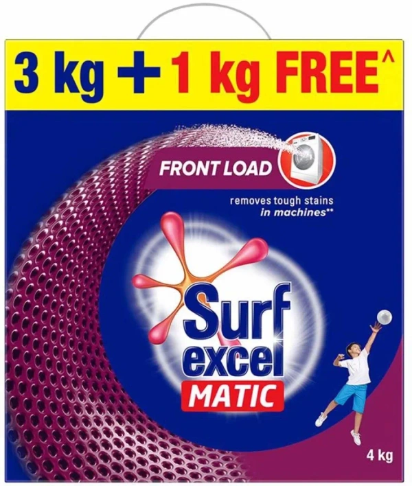 Surf Excel Matic Front Load Washing Detergent Powder, 3Kg + 1Kg