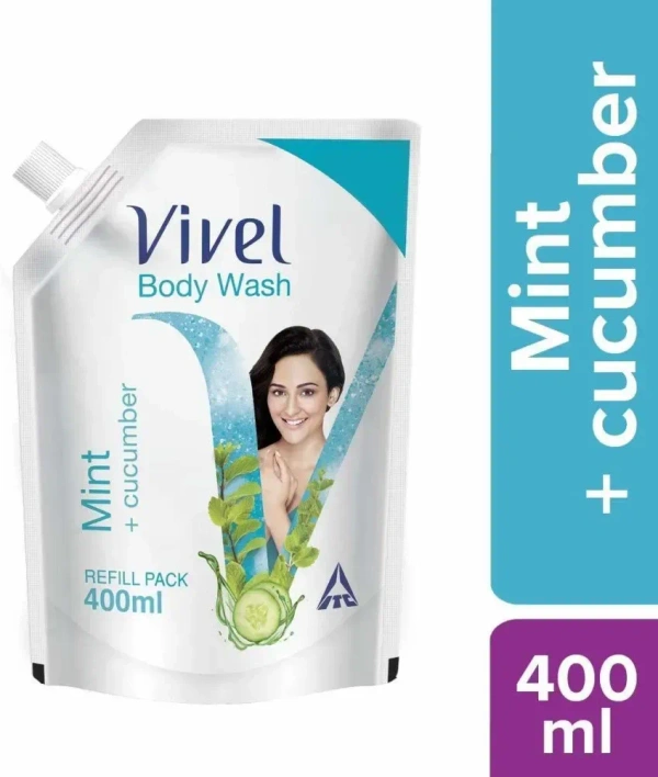 Vivel Body Wash Mint + Cucumber Refill Pack, 400ml
