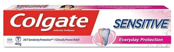 Colgate Sensitive Everyday Protection Anticavity Toothpaste Tube, 40g