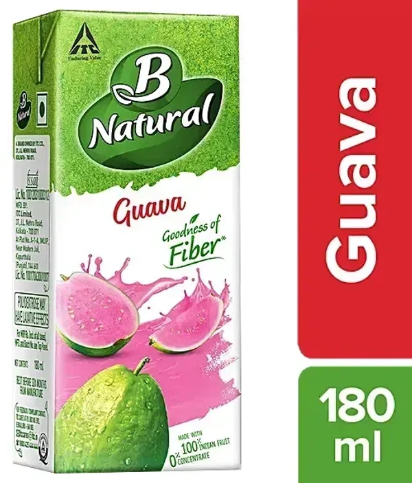 B Natural Juice - Gauva, 200ml Carton