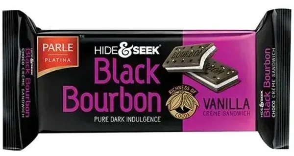 Parle Platina Hide& Seek Black Bourbon Vanilla Cr�me Sandwich, 100g