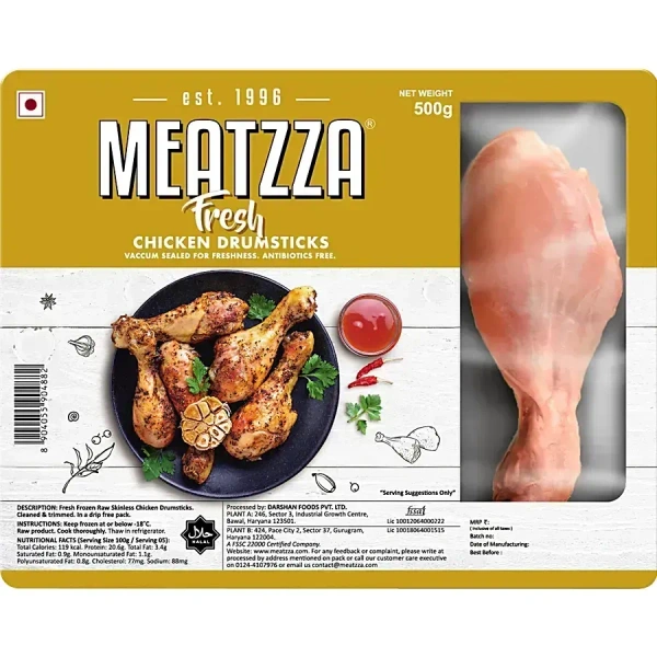 Meatzza Chicken Drumstick (Raw), 500g