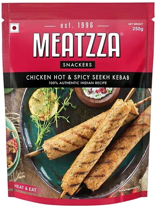 Meatzza Chicken Seekh Kebab Hot / Spicy, 500g