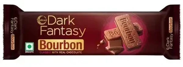 Sunfeast Dark Fantasy Bourbon Classic With Real Chocolate Biscuit, 120g