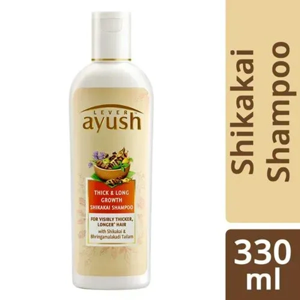 Lever Ayush Thick& Long Growth Shikakai Shampoo, 330ml