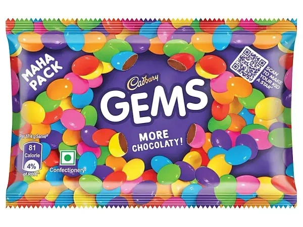Cadbury Gems Sugar Coated Chocolates More Chocolaty, 19g