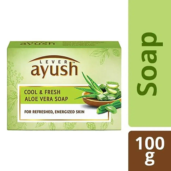 Lever Ayush Bathing Soap Cool& Fresh Aloe Vera Soap, 100g
