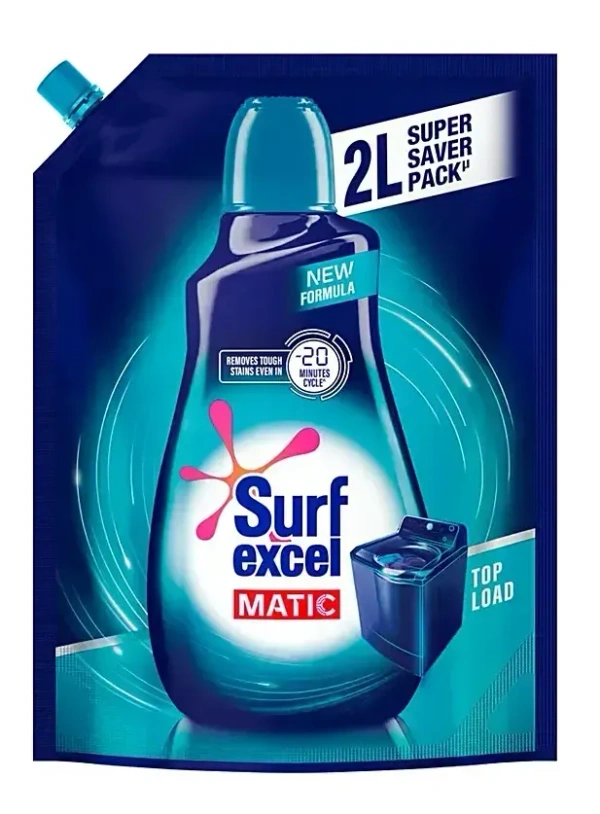 Surf Excel Detergent Liquid Matic Top Load Pouch, 2L