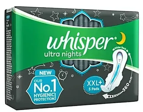 Whisper Ultra Nights XXL Plus 5's XXLplus (5 Pads)