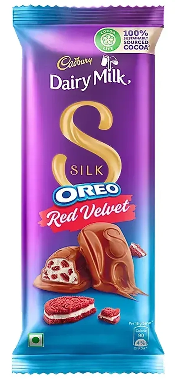 Cadbury Dairy Milk Silk Chocolate Bar Oreo Red Velvet, 60g