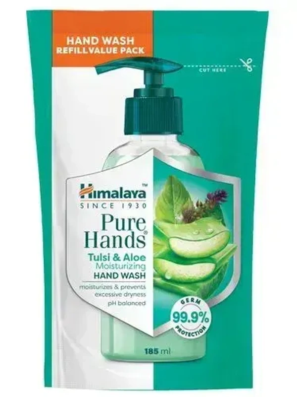 Himalaya Pure Hands Moisturizing Hand Wash Tulsi& Aloe Refill Pack, 185ml
