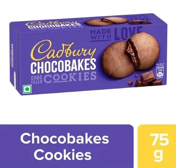 Cadbury Chocobakes Choc Filled Cookies, 75g
