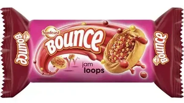 Sunfeast Bounce Loops Biscuits - Jam 75 g