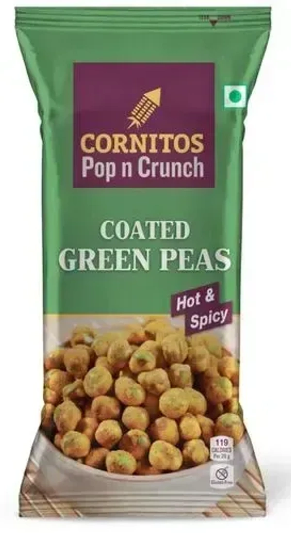 Cornitos Coated Green Peas Hot& Spicy, 28g