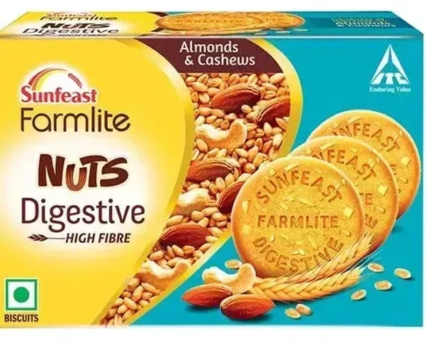 Sunfeast Farmlite Nuts Digestive Hi Fibre Biscuits, 250g